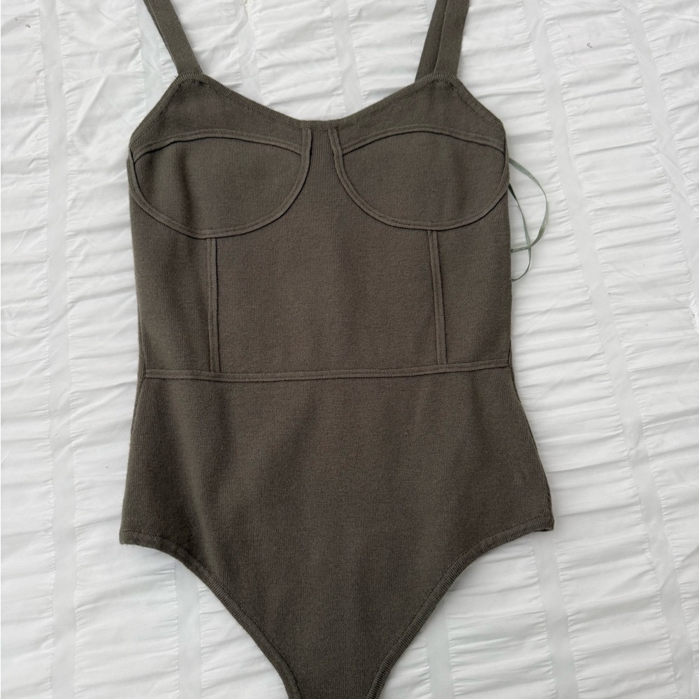 Kittenish Olive Bodysuit